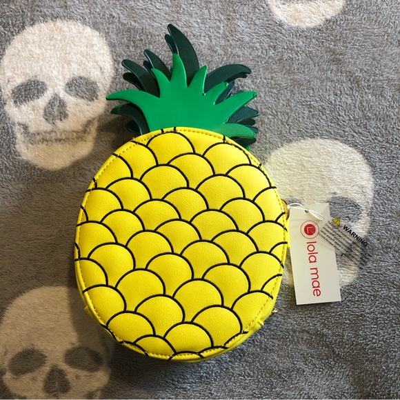 Lola Mae Handbags - Retro Pineapple Fruit Purse Bag Chain Strap 50’s Tropical Vacation Festival